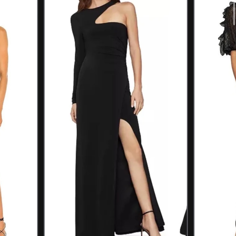 BCBG one sleeve gown
